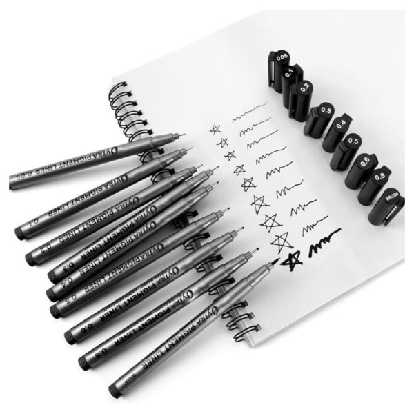 Oytra Gel Pen Set Black Pens 12 Pack Cutlery Cute Gifts Kawaii Aesthetic Unique Stylish Design for Gifting Writing School Supplies Kids Birthday Party Return Gift Favor Items for Pinata Bags Hamper