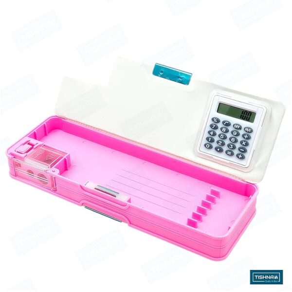 Plastic Princess Pencil Box Integrated Sharpener And Calculator,Magnetic Lock,Dual Compartments,Cartoon Stationery Case School Kit For Girls,Kids,Students Combo Set Of 6 In1-Multicolor - Image 3