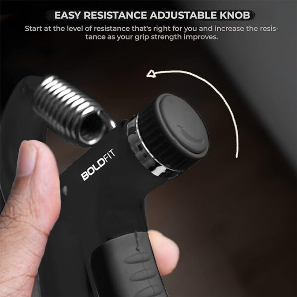 Boldfit Adjustable Hand Grip Strengthener, Hand Gripper for Men & Women for Gym Workout Hand Exercise Equipment to Use in Home for Forearm Exercise, Finger Exercise Power Gripper - Image 4